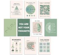 10Pcs Greenary Care Mental Health Posters, Mental Health Matters Poster, Therapy Office Decor, Counseling Office Must Haves, School Counselor Supplies, Gifts for Social Worker