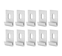 10Pcs Greenhouse Base Clips Aluminum Base Clips Hook Fixing Set for Greenhouses Fixture, Snap Connection Greenhouse Base J Clips Hook Set Suitable for Most Greenhouses (Silver)