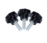 10Pcs Grip Screw, Seven Star Grip M8 Through Hole Screw Black Plum Handle Knob Workshop Hardware Hand Tightening Fastener For DIY Projects