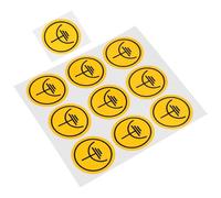 10pcs Grounding Warning Decals Yellow PVC Adhesive Safety Labels | Visible Hazard Signaling, Fast Installation, Ground Marking, Suitable for Metal Surfaces and Electrical Rooms