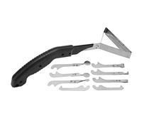 10PCS Grout Removal Tool Kit, Caulking Tools Set with Metal Blade and Anti Slip Handle, Complete Functions for Tile Cleaning, Includes 1 Handle, 2 Hook, 3 Crevice Scrap