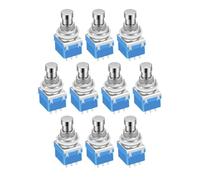 10PCS Guitar Effect Pedal 3PDT Footswitch 9 Pin Latching Stomp Push Button Foot Switch True Bypass Solder Lugs