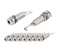 10PCS Guitar Pickup Endpin Output Jack Nickel Strap Lock Chrome