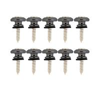 10Pcs Guitar Strap Lock Buttons, Acoustic Guitar Strap Button Locks Strap Locks Electric Guitar Metal End Pins with Screws for Acoustic Classical Electric Guitar Bass Ukulele (Black)