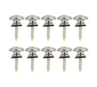 10Pcs Guitar Strap Lock Buttons, Acoustic Guitar Strap Button Locks Strap Locks Electric Guitar Metal End Pins with Screws for Acoustic Classical Electric Guitar Bass Ukulele (Silver)
