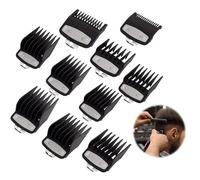 10PCS Hair Clipper Guards, 10 Sizes Hair Clipper Combs Guides, Limit Comb Hair Cutting Guide Replace Comb Fits All Full Size Wahl Clippers(1.5-25mm) (Black)