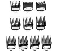 10PCS Hair Clipper Guards for Wahl Vogue Black Chrome 2026 | durable comb bodies with rounded teeth and; guides hair toward the blade while; home haircuts, barber work, fades, blending