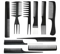10Pcs Hairdressing Comb Set Hair Styling Kit Professional Barber Gift Black Colour Set Portable Set Hair Care for Men & Women