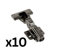 (10pcs) Half Overlay Hinge Soft Close Cabinet Furniture Door Hinges 35mm Black Silent