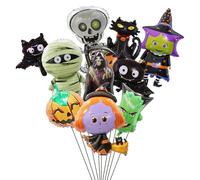 10PCS Halloween Balloons FEIEQILAI Halloween Party Decorations Kids Hallowee/n Party Decor Oversized Hallowe/en Balloons Hallowe/en Foil Balloon Helium Quality Latex Balloon (Multicolor A)