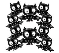 10pcs Halloween Bat Balloons, 28.34x23.62 Inch Large Bat Foil Balloons Scary for Halloween Themed Props Party Decorations Supplies