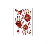 10PCS Halloween Bloody Footprints Clings with Zombie Handprint and Bloodstain Decals for Enhancing Halloween Party Atmosphere on Floors and Walls