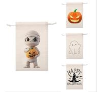 10PCS Halloween Candy Bags-Drawstring Storage Sack,Custom Name Trick or Treat Candy Totes Bags,Add Your Own Custom Photo (20x30cm)