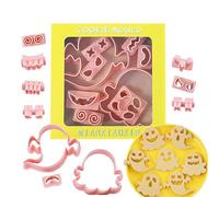 10Pcs Halloween Cookie Cutters Mold - Ghost Shaped Cookie Molds, Spooky Halloween Themed Cookie Cutting Molds | Novelty Cookie Cutters for Baking Soft Candies Cake Fillings Chocolate Cake Decorations