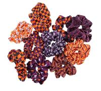 10pcs Halloween Pumpkin Hair Scrunchies for Buns Half up Ponytails