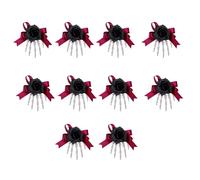 10Pcs Halloween Skeleton Hand Hair Clip, Black rose model