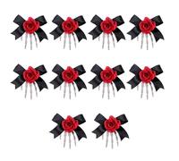 10Pcs Halloween Skeleton Hand Hair Clip, Red rose model