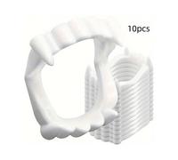 (10pcs) [Halloween Vampire Teeth] 5/10/20pcs Set Halloween White Zombie and Vampire Teeth - Party Costume Accessories and Decorations