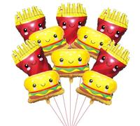 10Pcs Hamburger Balloons French Fries Balloon Fast Food Snacks Themed Party Decorations Chips Birthday Party Supplies Picnic Party Props