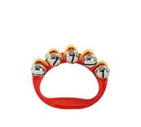 10PCS Hand Bells Jingle Rattle Handbell Percussion Musical Instrument Education Toys Transparent for Dance Party(Red)