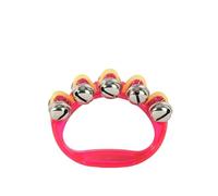 10PCS Hand Bells Jingle Rattle Handbell Percussion Musical Instrument Education Toys Transparent for Dance Party(Pink)