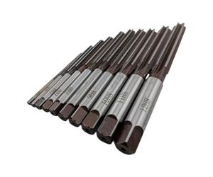 10pcs Hand Reamer Set, 3mm-12mm, H8 Accuracy, Tough Tool Steel, 6 Flute