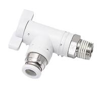 10pcs Handle Ball Valve Air Pneumatic Fitting Push in to Connect 4 6 8 10 12 14 16mm Tube 1/8" 1/4" 3/8" 1/2" Male Straight Elbow(BL White,16-03(3L8 BSP)_1 PC)