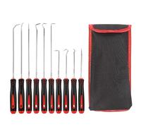 10Pcs Handle Precision Hook and Pick Set, Oil Seal Puller Remover Tools for Automotive, Professional Mechanic Lock Picking Kit, Car Auto O-Ring Gasket Removal, Long Shank, Heavy Duty Garage Tools