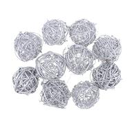 10pcs Handmade Rattan Vine Ball DIY Ornaments Crafts, Silver