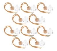 10pcs Hanging Perfume Bottles for Car 8ml Glass Empty Bottle Set | Rope Included, Square Form with Cap, Office and Vehicle Use, Simple Fashion Style