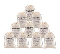 10Pcs Hangover Kit, bachelorette bags, Team Bride Bags, 10x15cm Pure Cotton Black Heart Rose Design, Perfect for Parties, Weddings, Travel, and Special Events