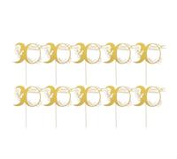 10pcs Happy 30th Birthday Cake Topper Gold Glitter Celebration Pick