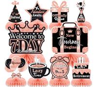 10Pcs Happy Retirement Decorations Set, Honeycomb Centerpieces Table Decor