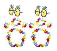 10pcs Hawaiian Garland, Hawaiian Fancy Dress, Hawaiian Flower Necklace, Hawaiian Party Decorations, Tropical Lei Set for Luau, Beach, Summer Themed Events (Multicolor)