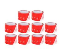 10Pcs Hazard Caution Tape, Warning Safety Red White Stripe PE Self Adhesive Tape Roll Retractable for Isolation Construction Site Guard Fence Walls Pipes Marking