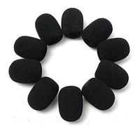 10PCS Headset Microphone Covers Foam,Mini Sponge Microphone Foam Covers,Foam Windscreen for Headset Microphone,High-Density Mic Covers,for Variety of Headset Microphone Noise Reduction,Black