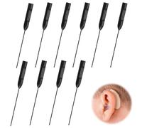 10pcs Hearing Aid Cleaning Kit, Hearing Aid Tubes Cleaning Tools, Hearing Aid Cleaning Wire, Reusable Multifunctional Hearing Aid Cleaner for Hearing Aids/Earphones/Ear Molds/Earplugs, Black