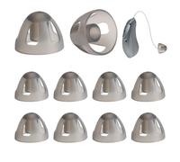 10pcs Hearing Aid Domes Medium 9mm Soft Silicone Open Domes Black Layer Replacements Earbud Accessories Compatible with Phonak Oticon Signia Oticon Hearing Aid for Elderly Hearing Impairments People