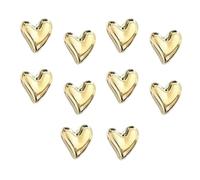 10PCS Heart Fridge Magnet Set Vintage Colourful Magnetic Clips for Photo Display Message Board & Whiteboard Decorative Heart Shaped Magnets for Home Office Classroom 10-Pack (Gold)