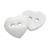 10Pcs Heart Sewing Buttons,14.5mm 2 Hole Plastic Heart Shaped Decorative Craft Buttons for Skirts,Sweaters,Shirts,Hats,Scarves and Other DIY Crafts(White)