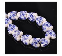10pcs Heart Shape 14.0mm Flower Patterns Ceramic Porcelain Loose Crafts Beads Lot for Jewelry Making DIY Findings for DIY Earring Bracelet Jewelry Making(Color 10)