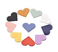 10Pcs Heart Shape Corner Bookmarks for Journal Planner PU Leather Corner Page Books Markers for Book Lover Reading Aid Elegant Heart Bookmarks PU