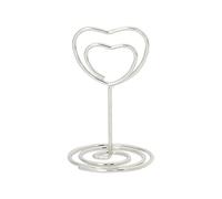 10Pcs Heart Shape Table Number Holders 1.9Inch Wire Table Card Stands Picture Memos Notes Photo Clip Holders for Weding Centerpiece Picture Holders