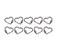 10Pcs Heart Shaped Buckles Screw Lock Carabiners Hook Keychain Clip For Key Handbag Strap Keyring Fasteners Hiking Gear