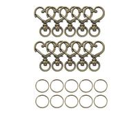 10pcs Heart-Shaped Rotary Lobster Clasp with Rings for Keychain Jewelry Supplies Zincs Alloy Keyring Accessories Gift Decoration Accessories