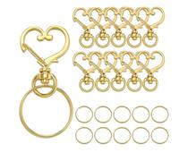 10pcs Heart-Shaped Rotary Lobster Clasp with Rings for Keychain Jewelry Supplies Zincs Alloy Keyring Accessories Zinc Alloy Heart Keychain