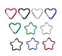 10PCS Heart Star Spring Clasp Aluminum Alloy Spring Snap Hook Clip Key Ring Metal Carabiner Keychain Buckle