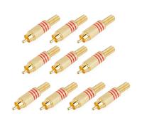 10Pcs Heavy Duty Gold Male Plug Solder Sound Video Cable Adapter Connectors Great for Loudspeaker Transmission Stereophonic Structure Outlet