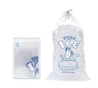 10PCS Heavy Duty Ice Bags with Drawstring, Large Capacity Multi-Use Transparent Ice Cube Holder Ice Containing Pouch Ice Organizer Bag (A)