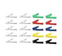 10PCS Heavy Duty Insulated Clips for Electrical Testing, 55mm with 14mm Opening, 4mm Wiring Hole, 30A/2000V, Compatible with 4mm Banana,